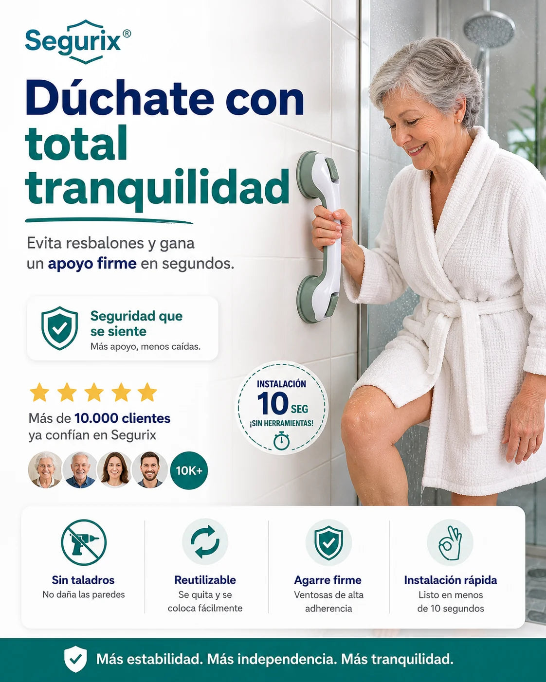Agarradera Anti-resbalones (SIN AGUJEROS) / Segurix