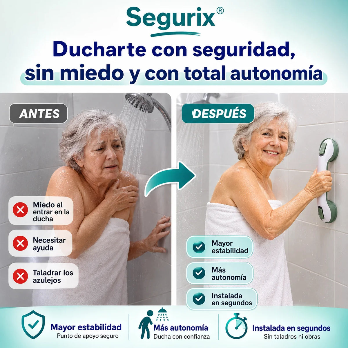 Agarradera Anti-resbalones (SIN AGUJEROS) / Segurix