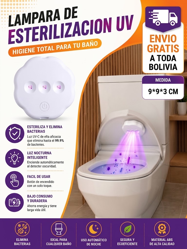AuraClean | Esterilizador UV Inteligente para Inodoros